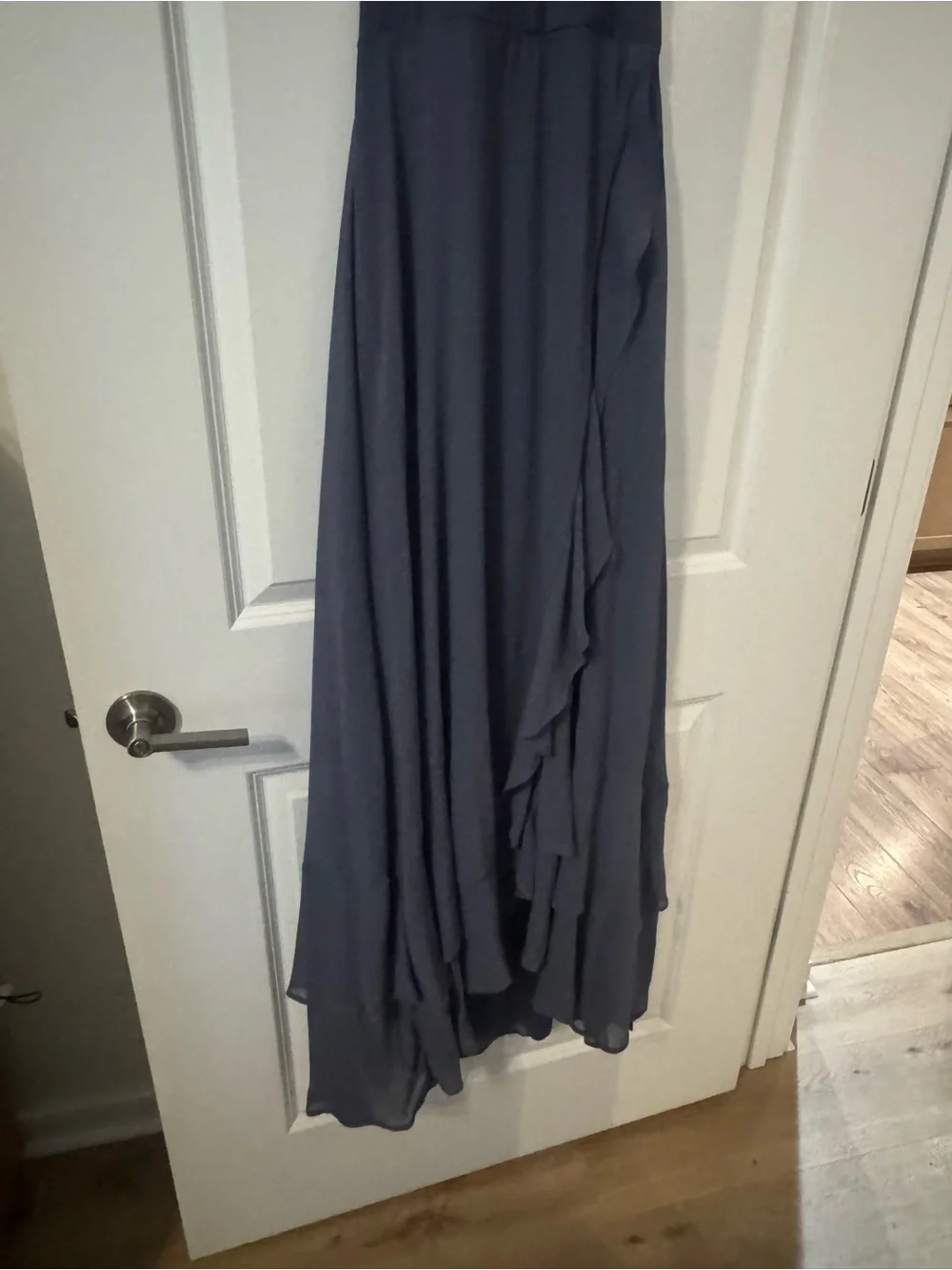 Elegant Slate Blue Spaghetti Strap Maxi Dress LULU in love forever dress - Picture 7 of 7